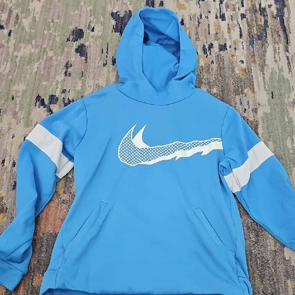 Nike Blue and White Kids Hoodie